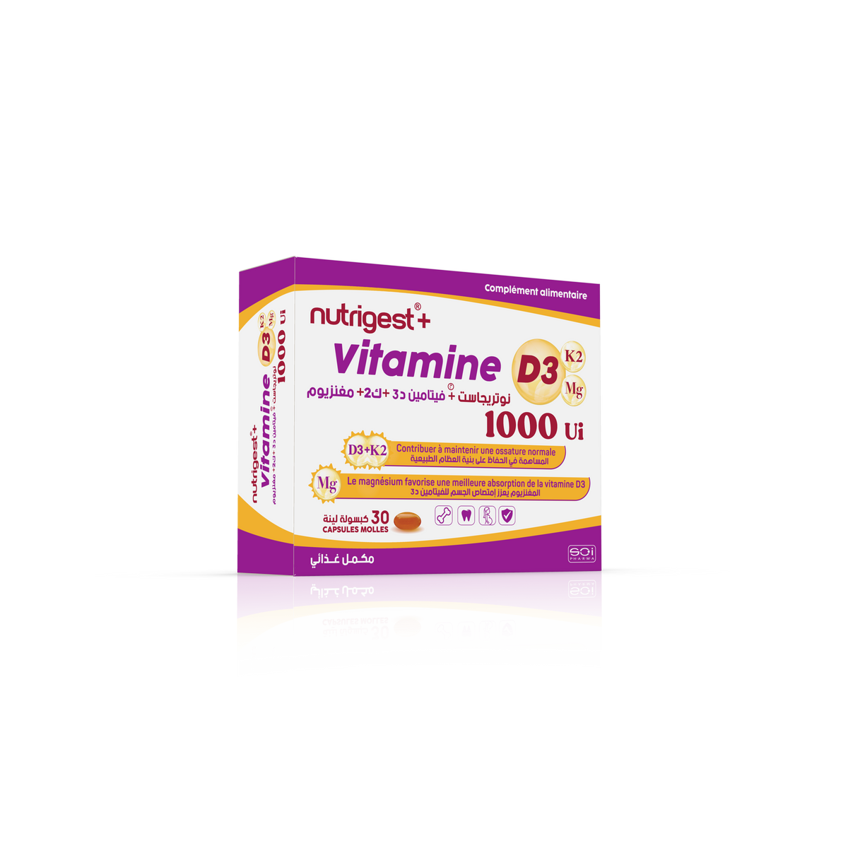 Nutrigest+® Vitamine D3 1000 UI + K2
